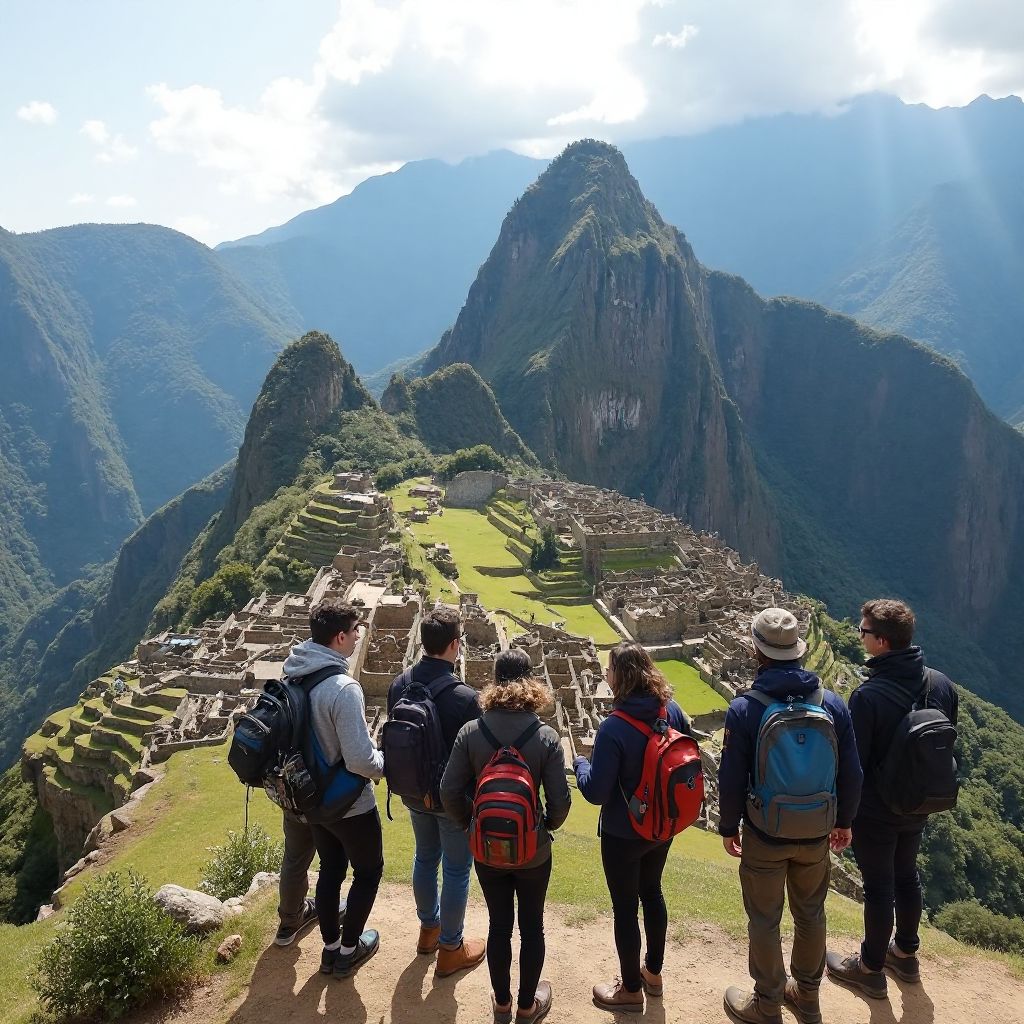 Culture Travel Hub team gathered on mountain summit overlooking diverse cultural landscape